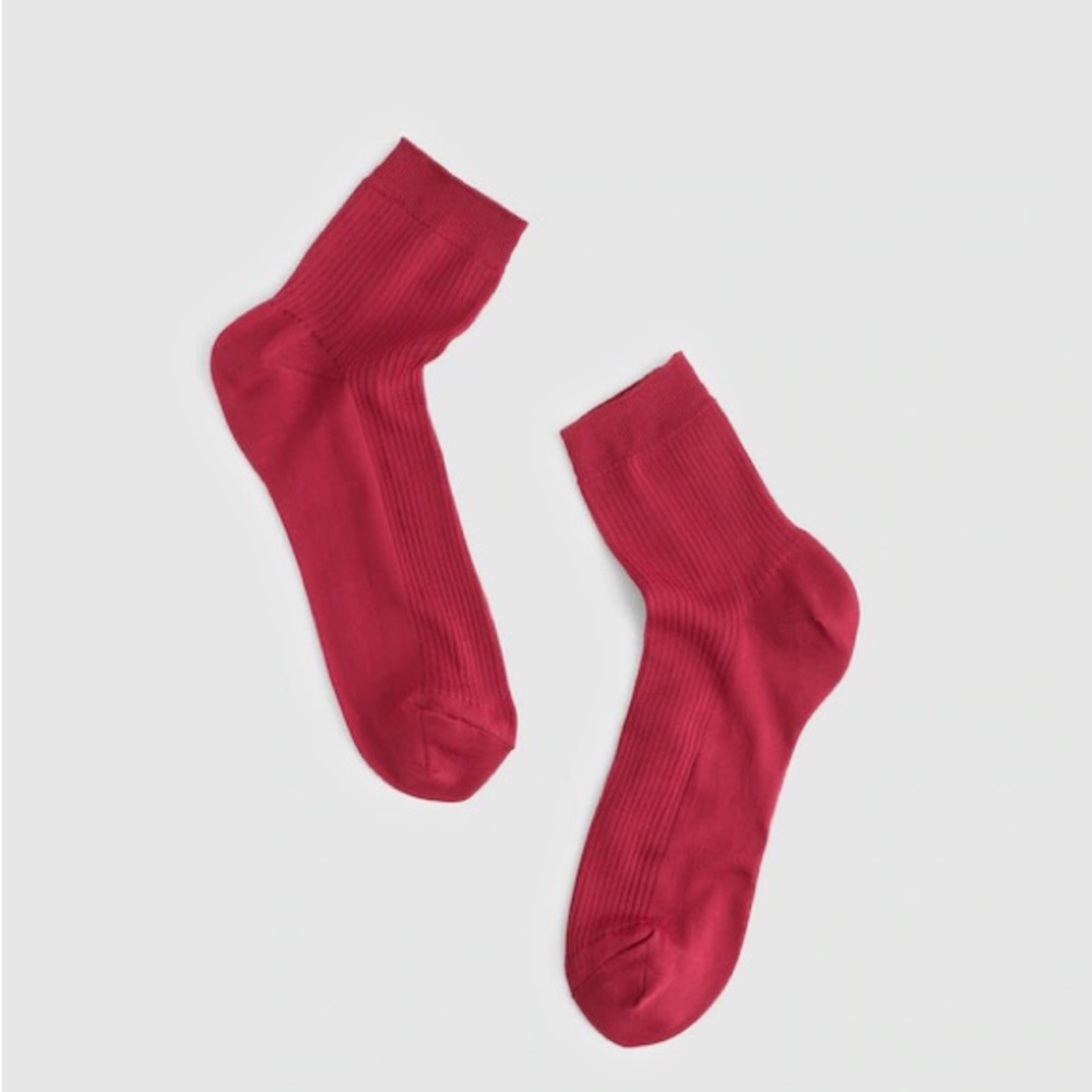 Madewell red sheer loafer socks